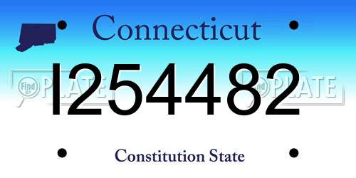 I254482 Connecticut License Plate
