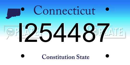 I254487 Connecticut License Plate