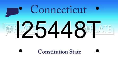 I25448T Connecticut License Plate