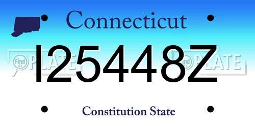 I25448Z Connecticut License Plate