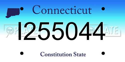 I255044 Connecticut License Plate