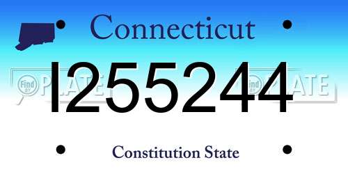 I255244 Connecticut License Plate
