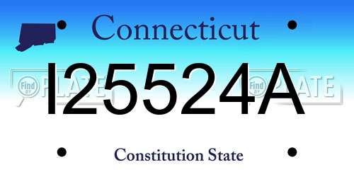 I25524A Connecticut License Plate