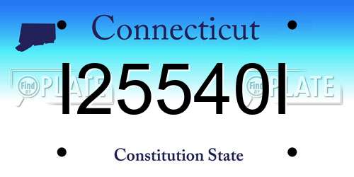 I25540I Connecticut License Plate