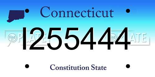 I255444 Connecticut License Plate
