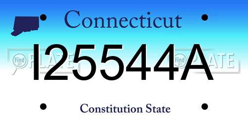 I25544A Connecticut License Plate