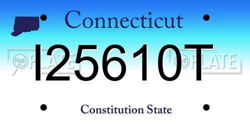 I25610T Connecticut License Plate