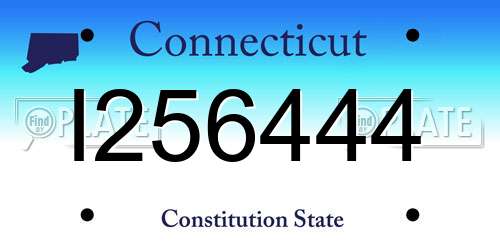 I256444 Connecticut License Plate