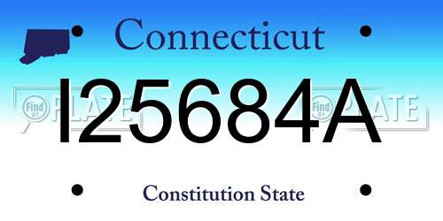 I25684A Connecticut License Plate