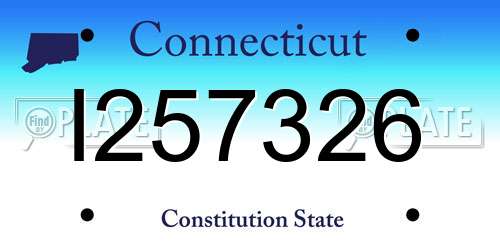 I257326 Connecticut License Plate