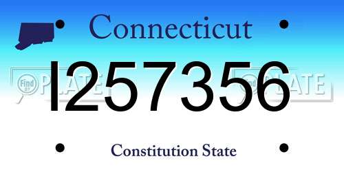 I257356 Connecticut License Plate