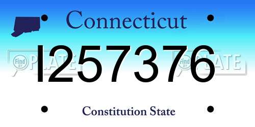 I257376 Connecticut License Plate