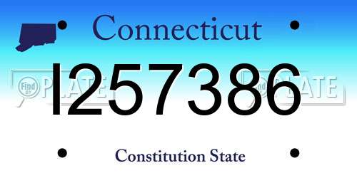 I257386 Connecticut License Plate