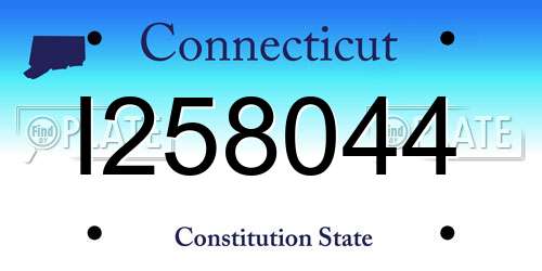 I258044 Connecticut License Plate