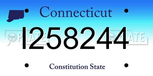 I258244 Connecticut License Plate