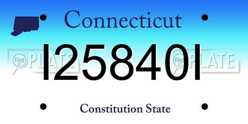 I25840I Connecticut License Plate