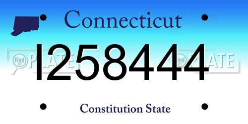 I258444 Connecticut License Plate