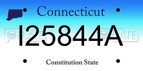 I25844A Connecticut License Plate
