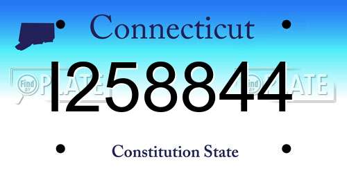 I258844 Connecticut License Plate