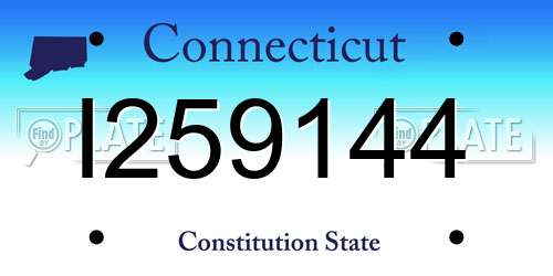 I259144 Connecticut License Plate