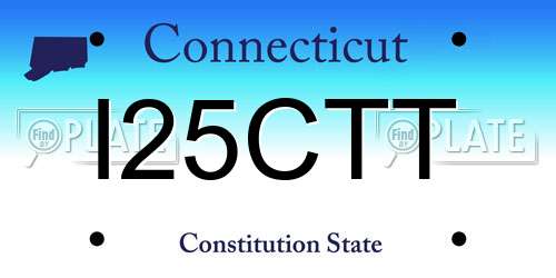 I25CTT Connecticut License Plate