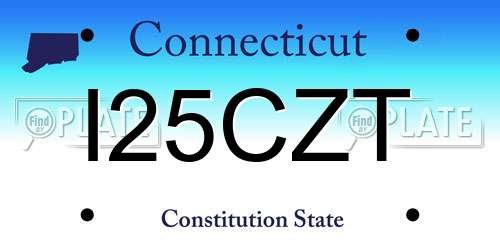 I25CZT Connecticut License Plate