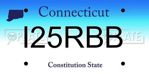 I25RBB Connecticut License Plate