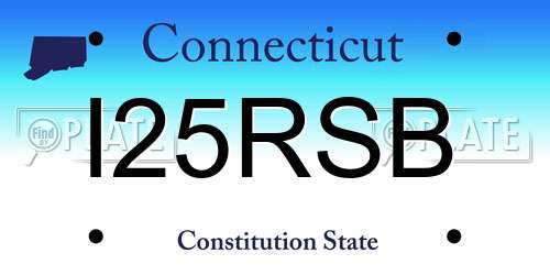 I25RSB Connecticut License Plate