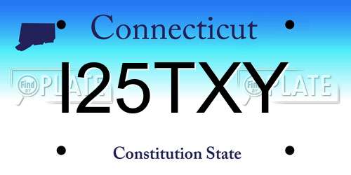 I25TXY Connecticut License Plate
