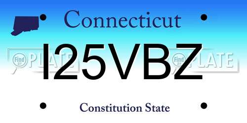 I25VBZ Connecticut License Plate
