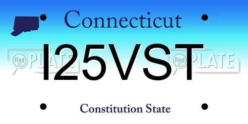I25VST Connecticut License Plate