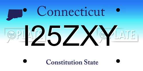I25ZXY Connecticut License Plate