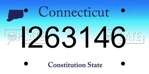 I263146 Connecticut License Plate