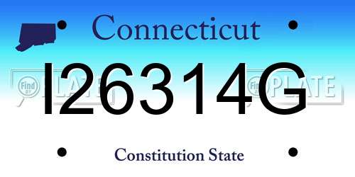 I26314G Connecticut License Plate