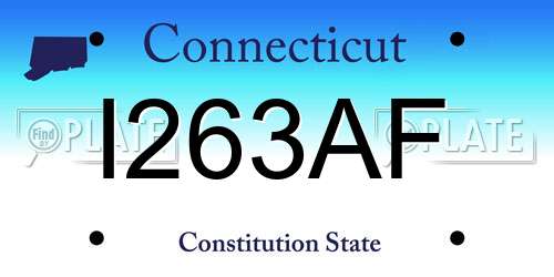 I263AF Connecticut License Plate