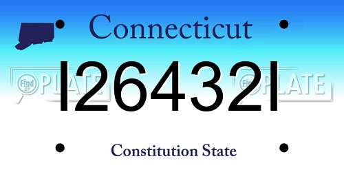 I26432I Connecticut License Plate