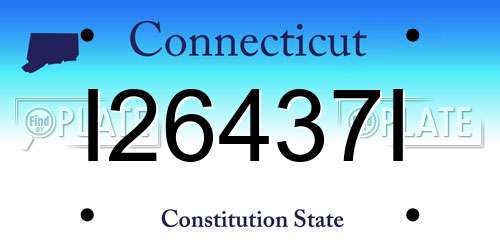 I26437I Connecticut License Plate
