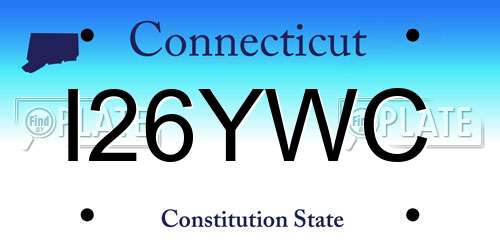 I26YWC Connecticut License Plate