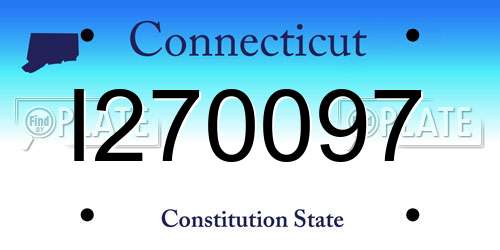 I270097 Connecticut License Plate