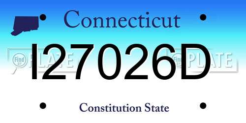 I27026D Connecticut License Plate