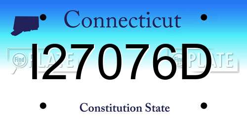 I27076D Connecticut License Plate