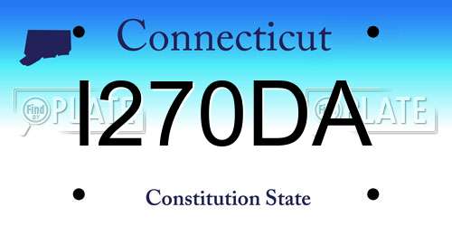 I270DA Connecticut License Plate