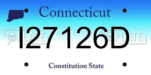 I27126D Connecticut License Plate