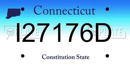 I27176D Connecticut License Plate