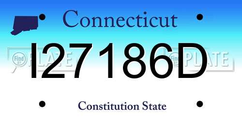 I27186D Connecticut License Plate