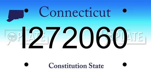 I272060 Connecticut License Plate