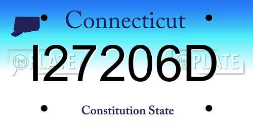 I27206D Connecticut License Plate