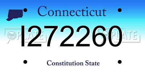 I272260 Connecticut License Plate