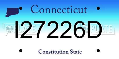 I27226D Connecticut License Plate