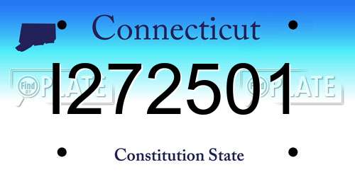 I272501 Connecticut License Plate
